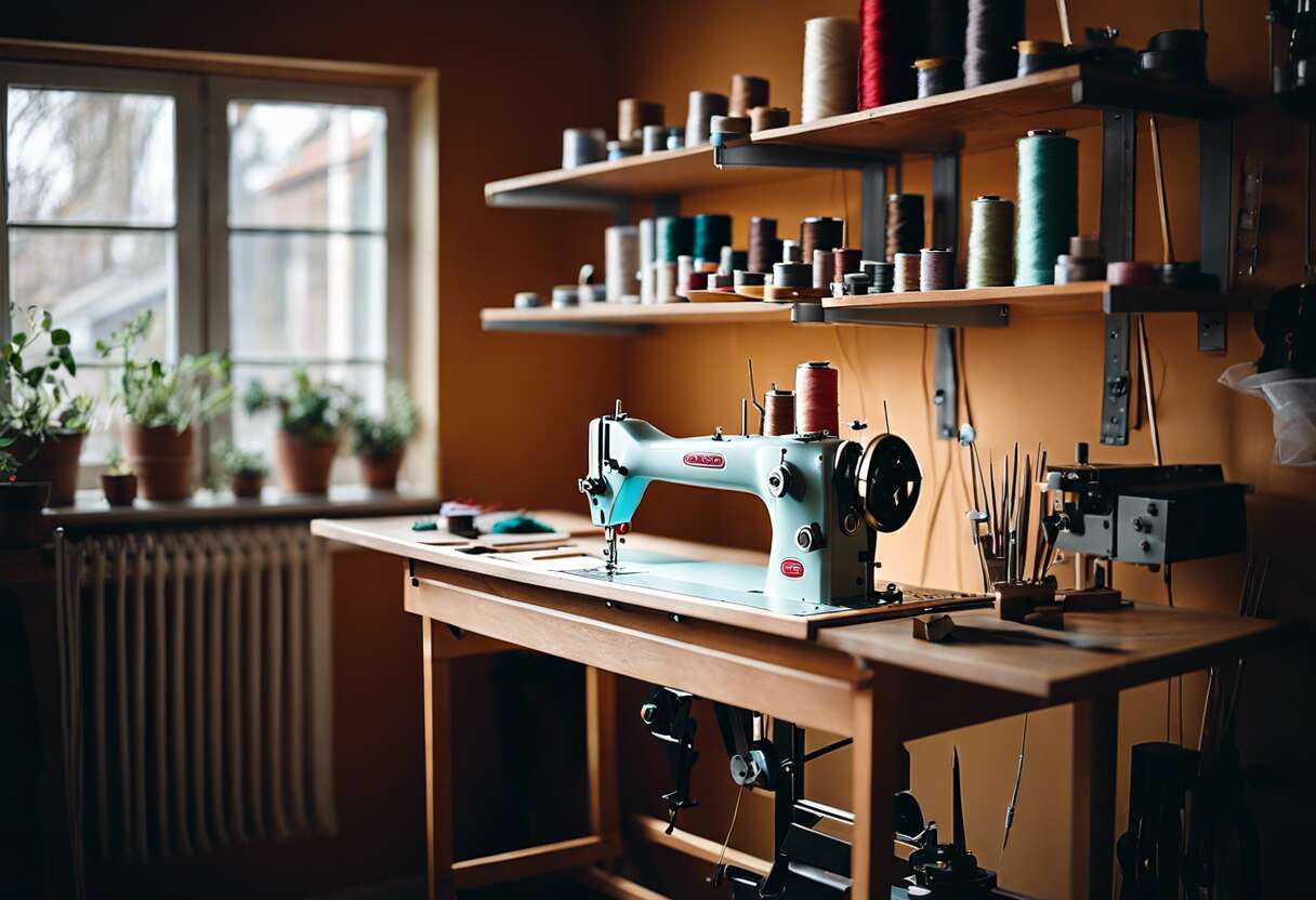 Concevoir un atelier de couture fonctionnel dans un petit espace